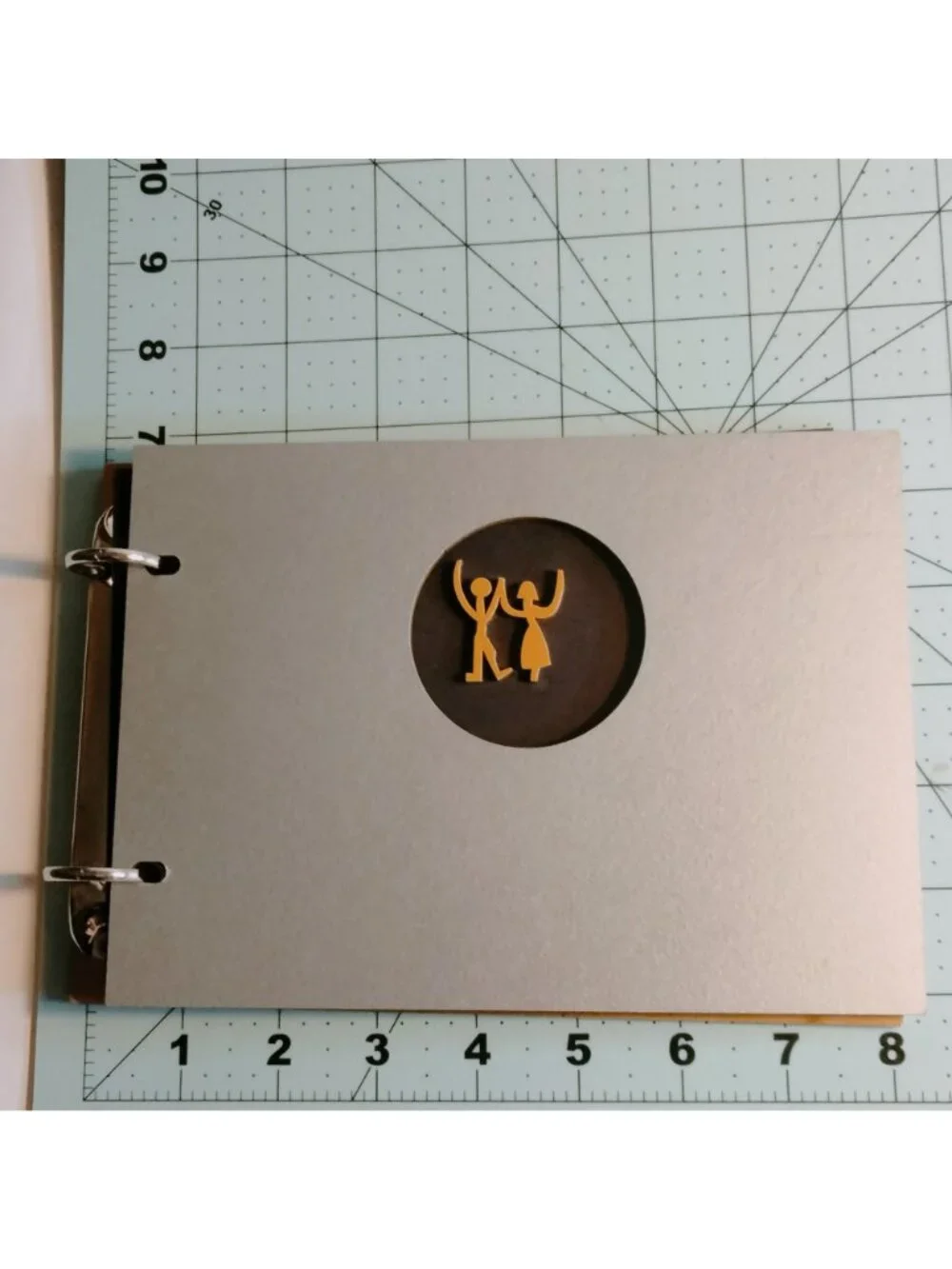 Wedding Book Album Laser Cutout Cover Design Woodcut Binder Black Pages